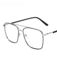 thumbnail image 3 of Gafas planas de doble haz simples a la moda, gafas de estilo coreano para hombre, montura grande de Metal, gafas antiazules, montura de gafas cuadradas Retro, 3 of 5
