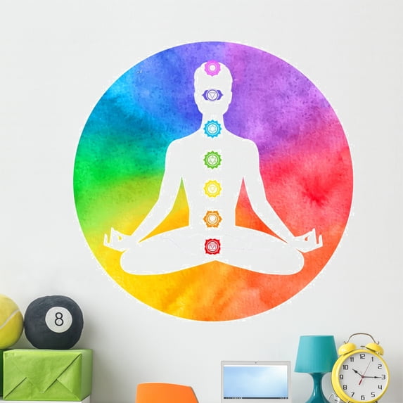 Meditation Rainbow Aura Chakras Wall Decal Wallmonkeys Peel and Stick Graphics (48 in H x 48 in W) WM502964