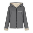 thumbnail image 5 of successthop Jacket Women Fleece Oversized Long Sleeve Hooded Coat with Pockets Zipper Comfortable Outwear, 5 of 7
