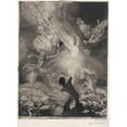 thumbnail image 3 of Marcel Roux 19x24 Black Modern Framed Museum Art Print Titled - Flame in the Form of a Woman, Surrounded by Men with Wings that Burn and Crash, 3 of 5