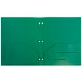 thumbnail image 2 of JAM Paper 2 Pocket 3 Hole Punched Plastic Presentation School Folder, Green, Sold Individually, 2 of 5