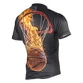 thumbnail image 2 of joogoo A Basketball Fire Pattern Men's Cycling Jerseys Mountain Bike Short Sleeve Tops S, 2 of 7
