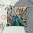 thumbnail image 2 of COMIO  Watercolor Birds Peacock Elk Decorative Throw Pillowcase Cushion Cover (Peacock), 2 of 5