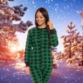 thumbnail image 2 of Silver Lilly Buffalo Plaid Women's One Piece Pajamas - Adult Unisex Union Suit with Drop Seat (Green/Black Plaid, Large), 2 of 6