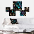 thumbnail image 2 of Designart "Abstract Ornate Flowers In Purple And Gold III" Floral Living Room Set, 2 of 5