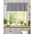 thumbnail image 2 of Abstract Geometric Valances for Windows Dark Grey Moroccan Trellis Valance Rod Pocket Light Filtering Short Window Treatments Curtains for Kitchen Bathroom Living Room Bedroom, 1 Panel, 54 x 18 Inch, 2 of 7