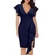 thumbnail image 2 of Vestido de tubo sexy con mangas con volantes y escote en V profundo a la moda de verano para mujer Fridja  bnh1652, 2 of 9