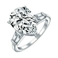 thumbnail image 2 of Bling Jewelry Womens 7CT CZ Pear Shape Solitaire Engagement Ring Side Stones, 2 of 7