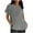 Dark Gray Short Sleeve for Women, variant on Women's Short Sleeve Collared Neck Blouse Oversized Soft Daily Work Casual Top Army Green L