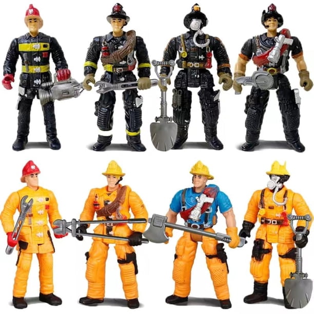 Set de juego infantil Action Figures Firefighter Fireman, 8 piezas