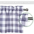 thumbnail image 4 of GlowSol 56"W x 15"L Buffalo Plaid Valances Farmhouse Blackout Cafe Valance Curtains for Bathroom Living Room, Gray, 1 Panel, 4 of 6