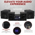 thumbnail image 5 of Pyle P.M.P.O CD/DVD Stereo System, 5-pc Wireless BT Streaming 6 Ohm Two-Way Wooden Speaker Box and Subwoofer, Digital Amplifier IC with MP3, USB, FM Radio, Bass Reflex Speaker, 5 of 7