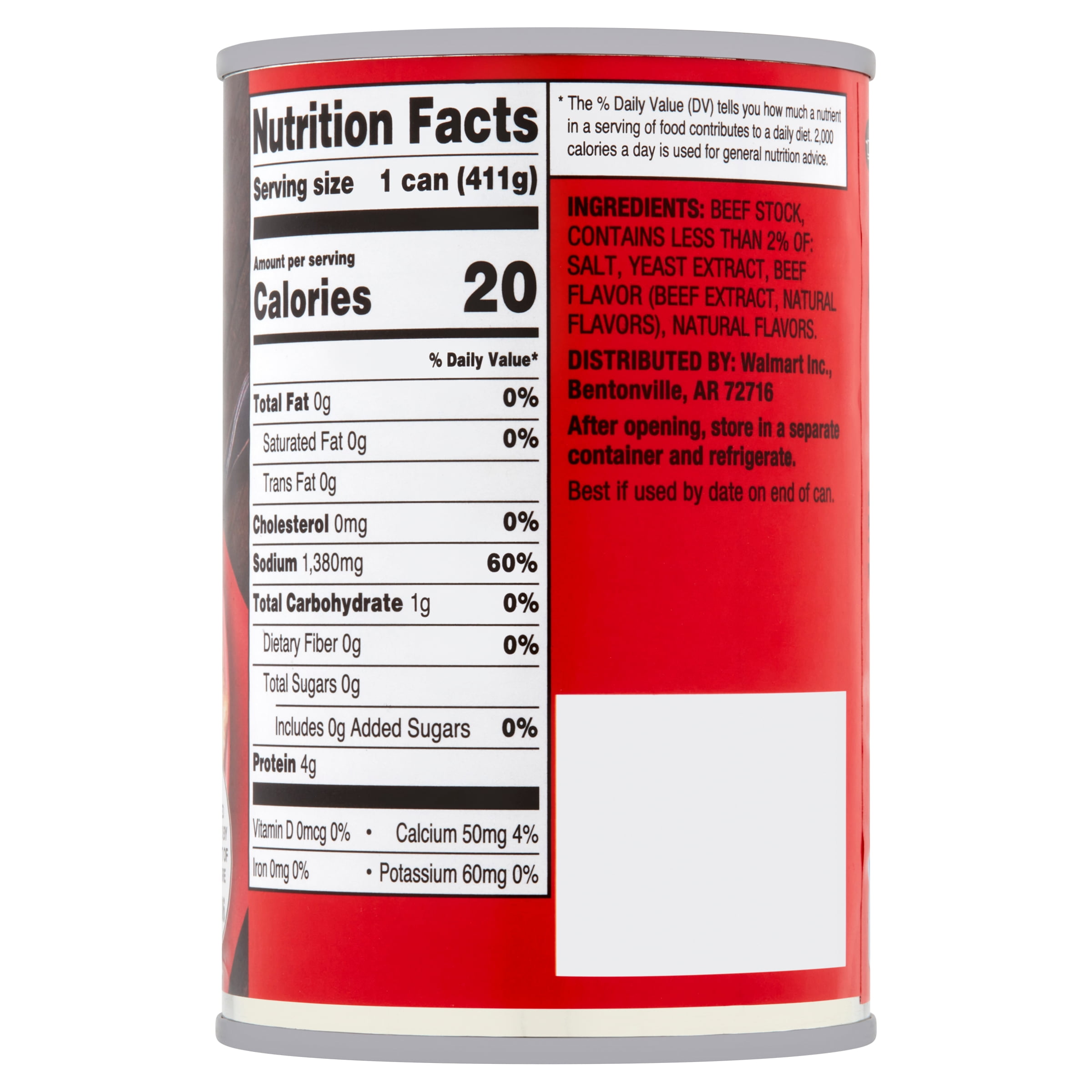Great Value Beef Broth, 14.5 oz (Shelf-Stable)