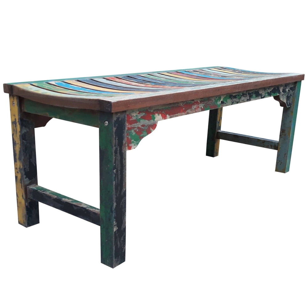 Chic Teak Recycled Teak Wood Boat Dining Bench