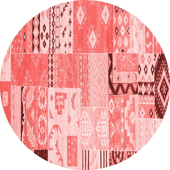 Ahgly Company Indoor Round Southwestern Red Country Area Rugs, 4' Round