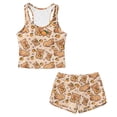 thumbnail image 4 of Xoenoiee Capybara Orange Heart Print Girls Tankini Swimsuit Two Piece Swimsuits Breathable Bathing Suit Girls' Swimwear Tank Top and Swim Bottoms, 12-13 Years, 4 of 7