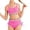Hot Pink, variant on Girls Two Piece Bikini Set High Waist Swimwear With Removable Chest Pads For Teen Beach Pool