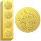 thumbnail image 1 of Sello adhesivo dorado con forma de hongo y luna en relieve, 2 pulgadas, 100 unidades, autoadhesivo dorado alrededor del sello., 1 of 9
