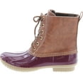 thumbnail image 2 of Axny Dylan Women's Lace Up Two Tone Combat Style Calf Rain Duck Boots, 2 of 7