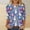 A147 Navy, variant on Easter Festive T-Shirt for Women Whimsical Bunny and Decorated Egg Pattern Crewneck Three Quarter Sleeve Casual Comfort Holiday Clothes
