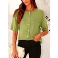 thumbnail image 3 of Suéter PRETTYGARDEN Verde Aguacate con Botones Talle Grande, 3 of 8