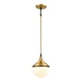 thumbnail image 1 of Mid-Century Schoolhouse 12'' Large 1-Light Mini Pendentif - Laiton Satiné, 1 of 2
