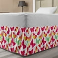 thumbnail image 1 of Colorful Bed Skirt, Watercolor Butterflies with Large Colored Wings Spirit Animal Love Paint Print, Elastic Bedskirt Dust Ruffle Wrap Around for Bedding Decor, 4 Sizes, Fuchsia Green, by Ambesonne, 1 of 2