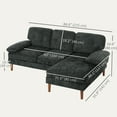 thumbnail image 3 of HOMCOM L-Shape Sofa with Right Chaise Lounge and Rubber Wooden Legs, Black, 3 of 10