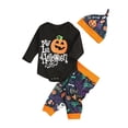 thumbnail image 2 of Qiylii Baby Halloween Clothes Set,Long Sleeve Letter Romper+Cartoon Trousers+Hat, 2 of 9