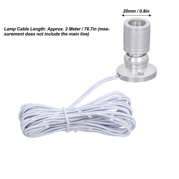 Mini LED Spotlight – 5V USB Dimmable Accent Light With 6.6ft Cable, Aluminum Body, Warm White 3000K, For Art, Plants, Jewelry & Display Cases