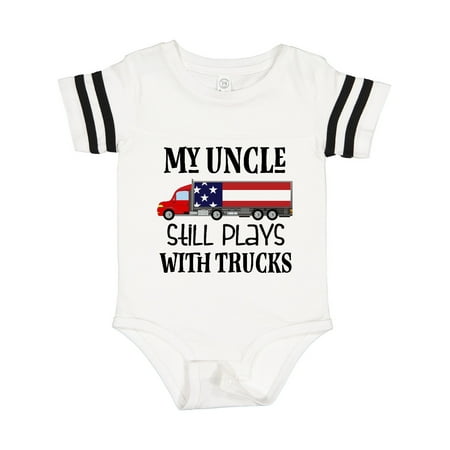 

Inktastic My Uncle Still Plays with Trucks Gift Baby Boy or Baby Girl Bodysuit