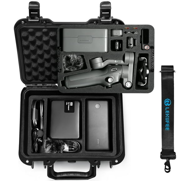 Lekufee Étui Rigide Portable et Étanche pour DJI Osmo Mobile 8, Osmo Mobile 7P / 7, Stabilisateur de Cardan, DJI Mic 3/2 / Mic Mini et Autres Accessoires (Étui Seulement)
