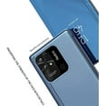 thumbnail image 6 of Mirror Case for Xiaomi Redmi 10A, Luxury View Smart Display Case Ultra Thin Support Wireless Charging Phone Cover for Xiaomi Redmi 10A QH Black, 6 of 9