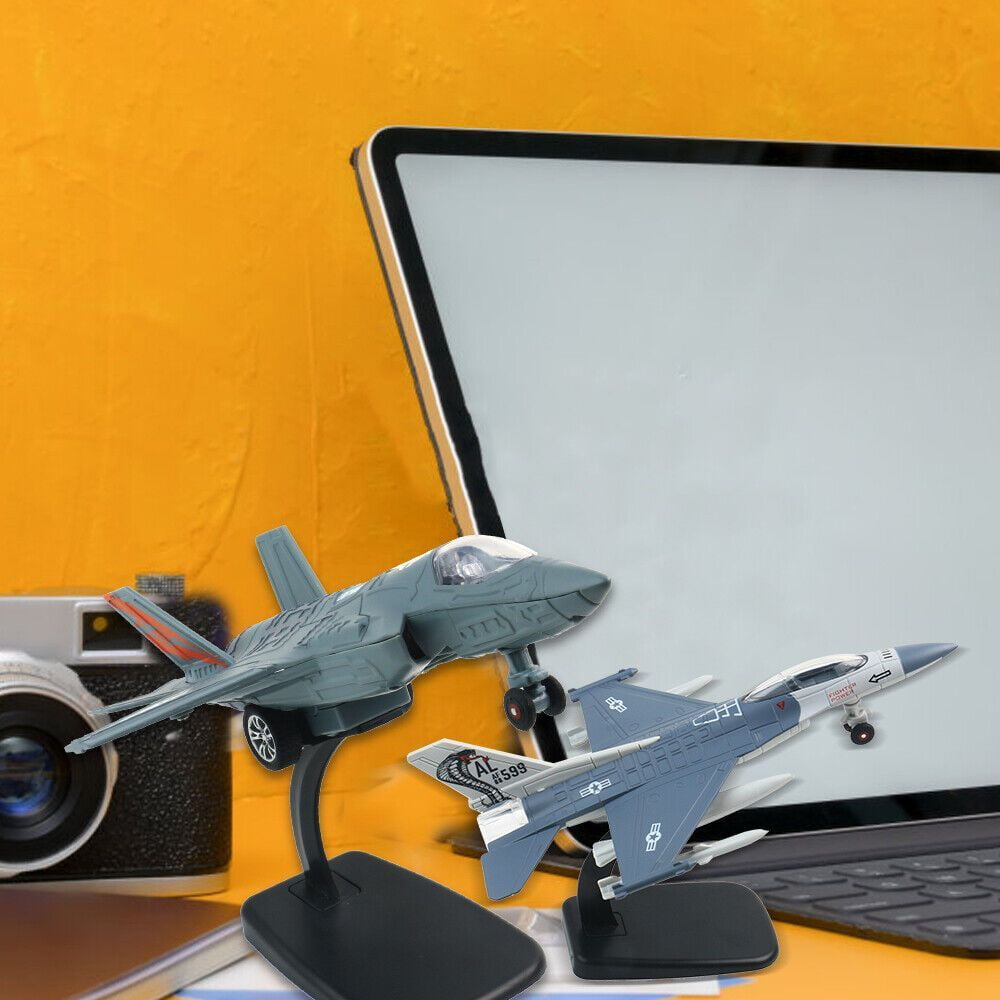 Scale 1:72  (F-35 + F-16 ) Fighter Jet Aircraft Diecast Plane Model with Light&Sound, Suitable for Aircraft Enthusiasts To Collect, Give Gifts, Desktop Decoration
