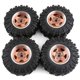 thumbnail image 3 of 4pcs 98mm Metal 1.9Inch Beadlock Wheel Rim Rubber Tire Set for 1/10 RC Crawler Car TRX4 D90 Axial S, 3 of 4