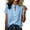 Blue, variant on EazyTech Women's Shirts Collarless Short Sleeve Tennis Running T-Shirts V-Neck Casual Workout Summer Tee Tshirts