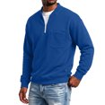 thumbnail image 6 of Trgacdwlo Mens Quarter Zip Fleece Sweatshirt Fuzzy Long Sleeve Pullover Men Solid Color Fall Winter Warm Sweatshirts Men with Pocket L, 6 of 6