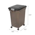 thumbnail image 6 of IRIS USA 58 Lbs / 67 Qt WeatherPro Airtight Pet Food Storage Container with Attachable Casters, For Dog Cat Bird and Other Pet Food Storage Bin, Keep Fresh, Easy Mobility, BPA Free, Smoke, 6 of 6