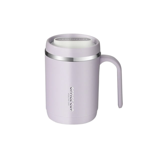 Taza de café con asa y tapas, taza de té aislada de acero inoxidable, 500ml, reutilizable for viajes escolares y oficina