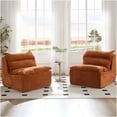 thumbnail image 6 of Orange Polyester Accent Chair, Armless Single Seater Sofa for Living Room, Bedroom, and Office, Modern Lounge Chair with Ergonomic Backrest, 6 of 10