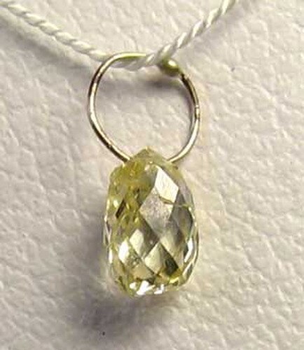 0.41cts Natural Canary Diamond & 18K White Gold Loop | 5x3x2.5mm | - image 4 of 12