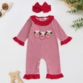 thumbnail image 2 of Staki Baby Girl Valentines Outfit Valentines Baby Girl Outfit Newborn Onesie Cute Romper Infant Jumpsuit Valentines Day Clothes 0-18M(Red,12-18 Months), 2 of 7