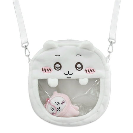 Roffatide Anime Chiikawa Crossbody Bag Cartoon Ita Display Bag Mini Shoulder Bag Fluffy Crossbody Phone Purse Bag Underarm Bag Top-handle Handbag