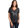 thumbnail image 2 of Thread Tank Beagle Dog Silhouette Women's Relaxed V-Neck T-Shirt Tee Charcoal Small, 2 of 6
