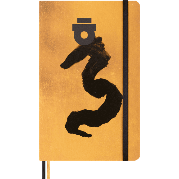 Moleskine Limited Edition Year of the Dragon Notebook by Ahn Sang-Soo, Hard Cover, Ruled, Large (5" x 8.25"), Gold, 176 Pages