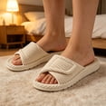 thumbnail image 5 of Willtoo Orthopedic Slippers for Women Adjustable Open Toe Corduroy Bedroom Shoes with Memory Foam Shoes Comfy Trendy Gift Slippers, 5 of 5