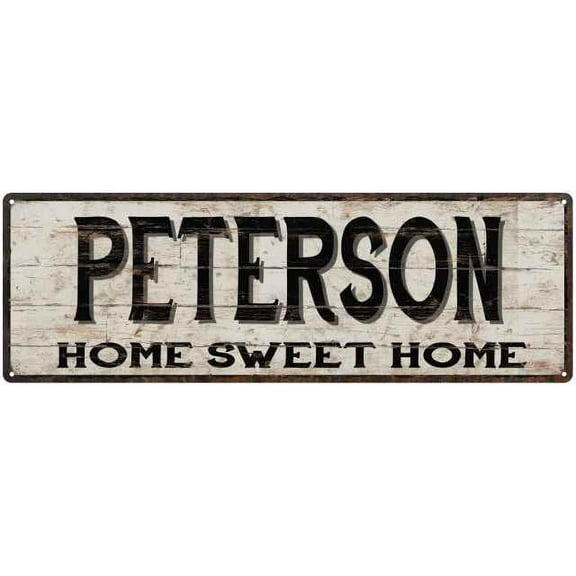 PETERSON Rustic Home Sweet Home Sign Gift 8x24 Metal Decor 108240084063