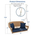 thumbnail image 4 of Jeco Balançoire de Porche Suspendue en Osier de Résine Miel avec Coussin, Bleu, 4 of 9