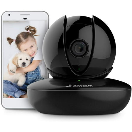 Zencam WiFi Camera, Indoor Pan Tilt Zoom Home Wireless IP Camera, 720P Dome Cloud Security Surveillance System with IR Night Vision, Two-Way Black (Best Traffic Cam App For Iphone)
