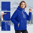 thumbnail image 3 of Tsivenald Women's Fashion Solid Color Long Sleeve Pocket Zipper Outdoor Waterproof Rain Jackets Windbreaker Coat, Blue S-2XL, 3 of 7